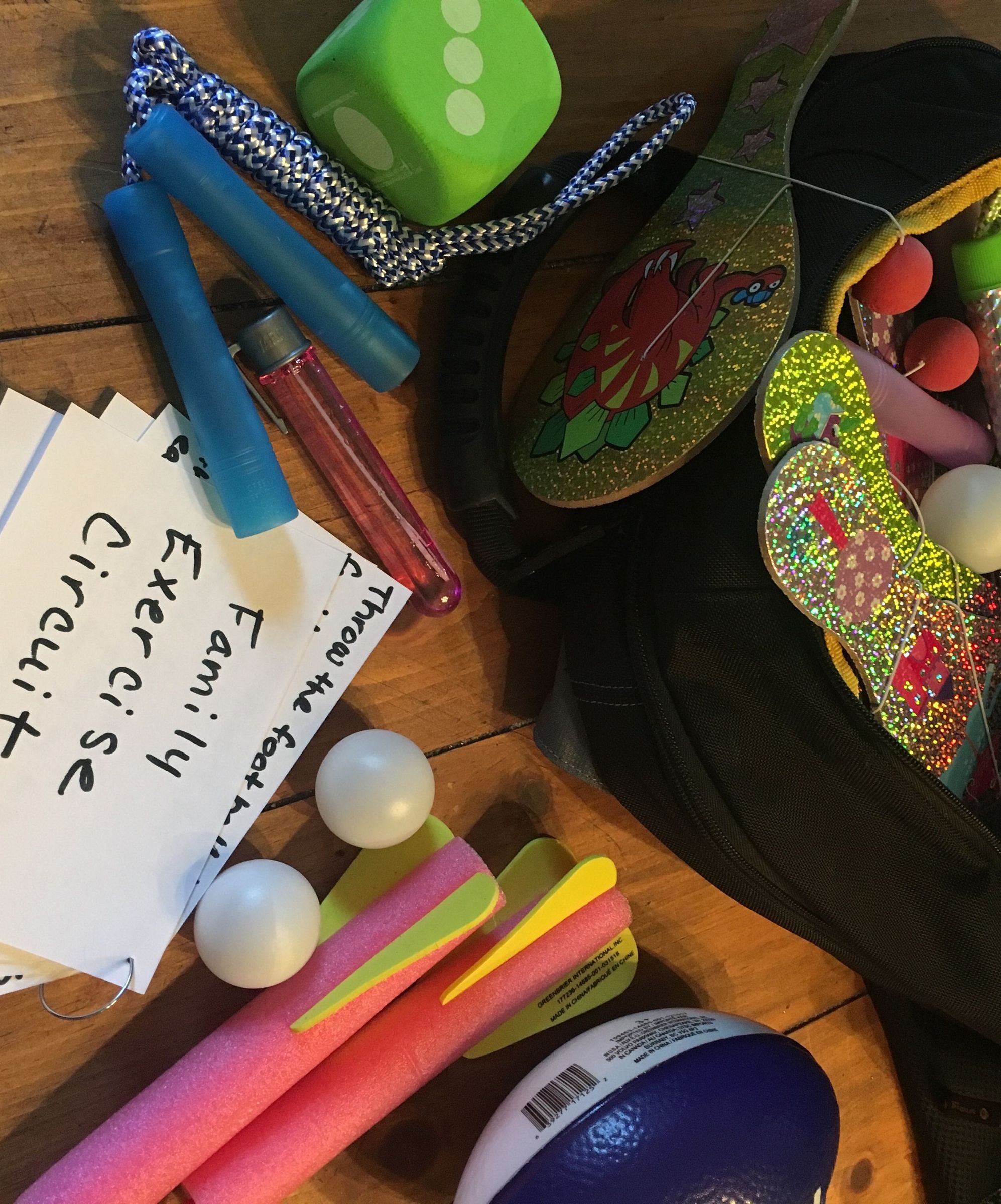 Family Exercise Circuit in a Backpack