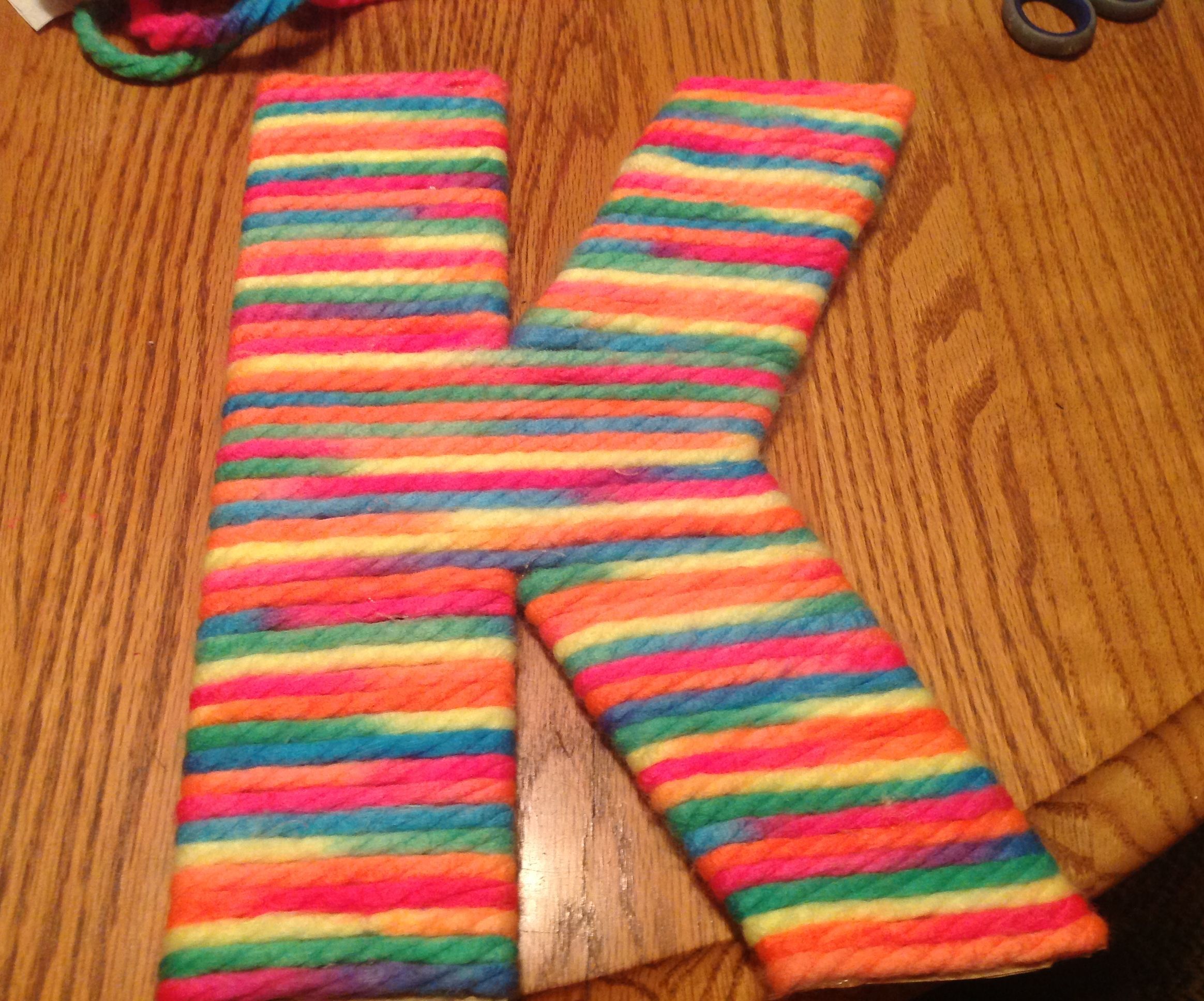 Cardboard + Yarn Letter
