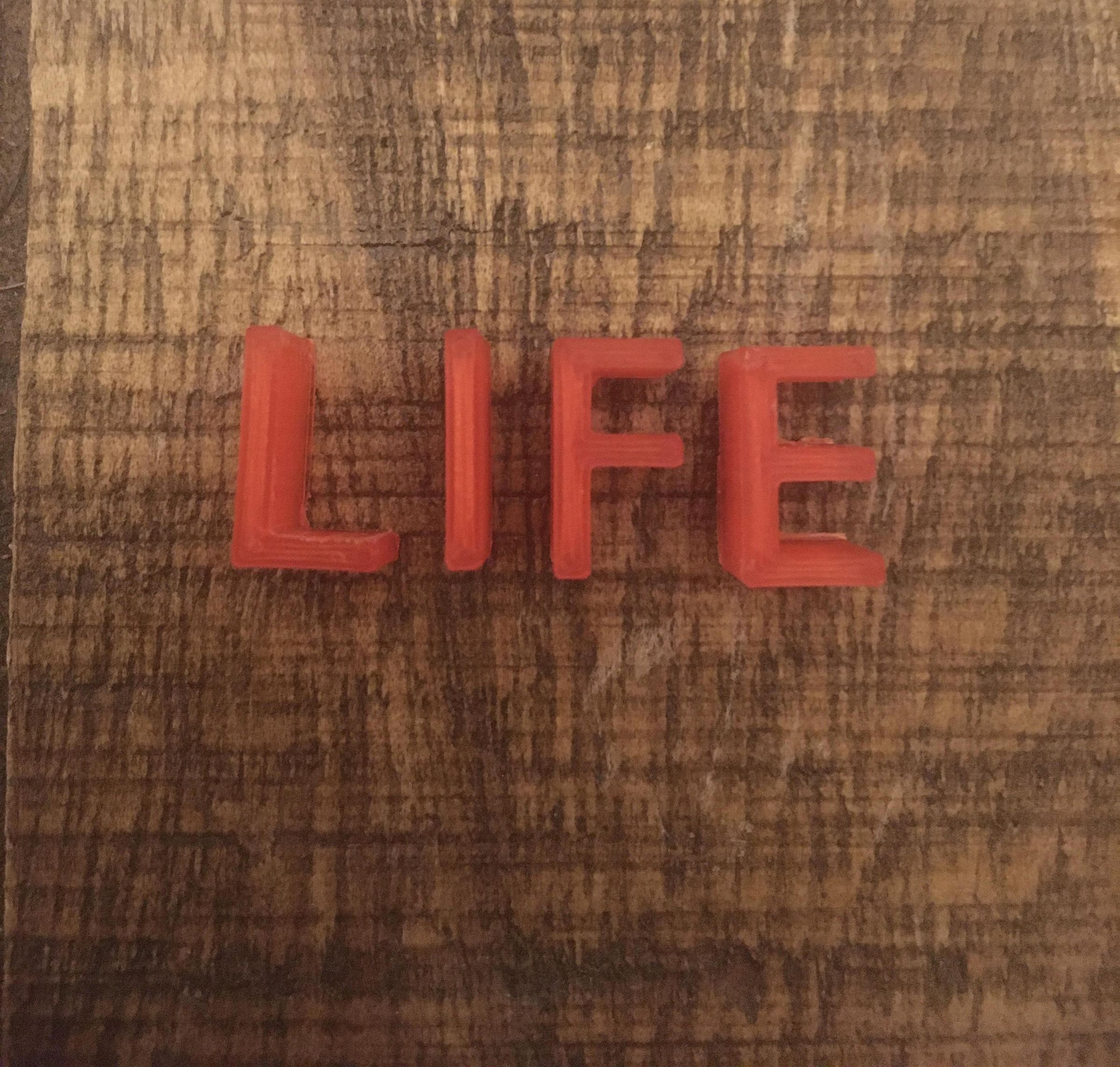 3D Printing Words for Necklace, Bracelet, Etc.