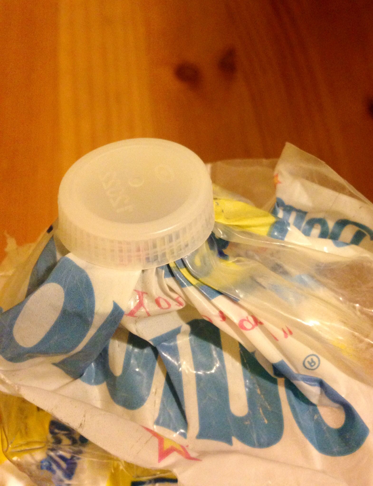 Airtight Seal For plastic bagged foods Using an old water bottle