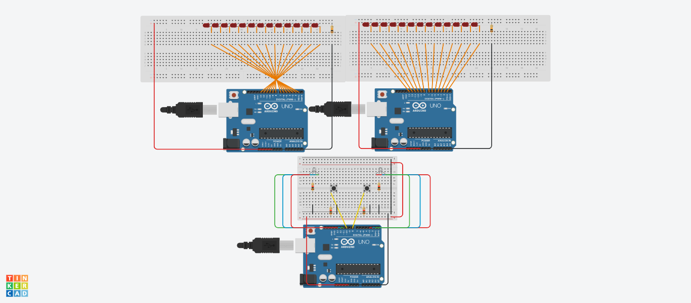 Car Taillight (Led Chaser) With Indicator Buttons