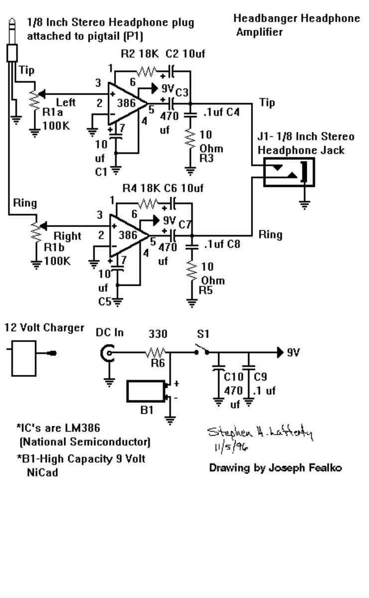 Make Your Own Headphone Amp V1 : 8 Steps Circuit Diagram