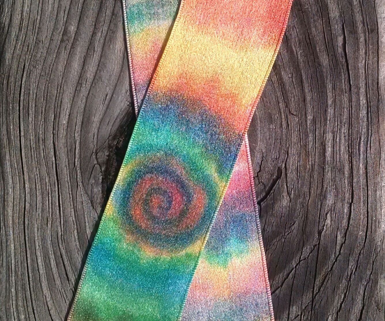 Rainbow Hand Painted Silk Ribbon