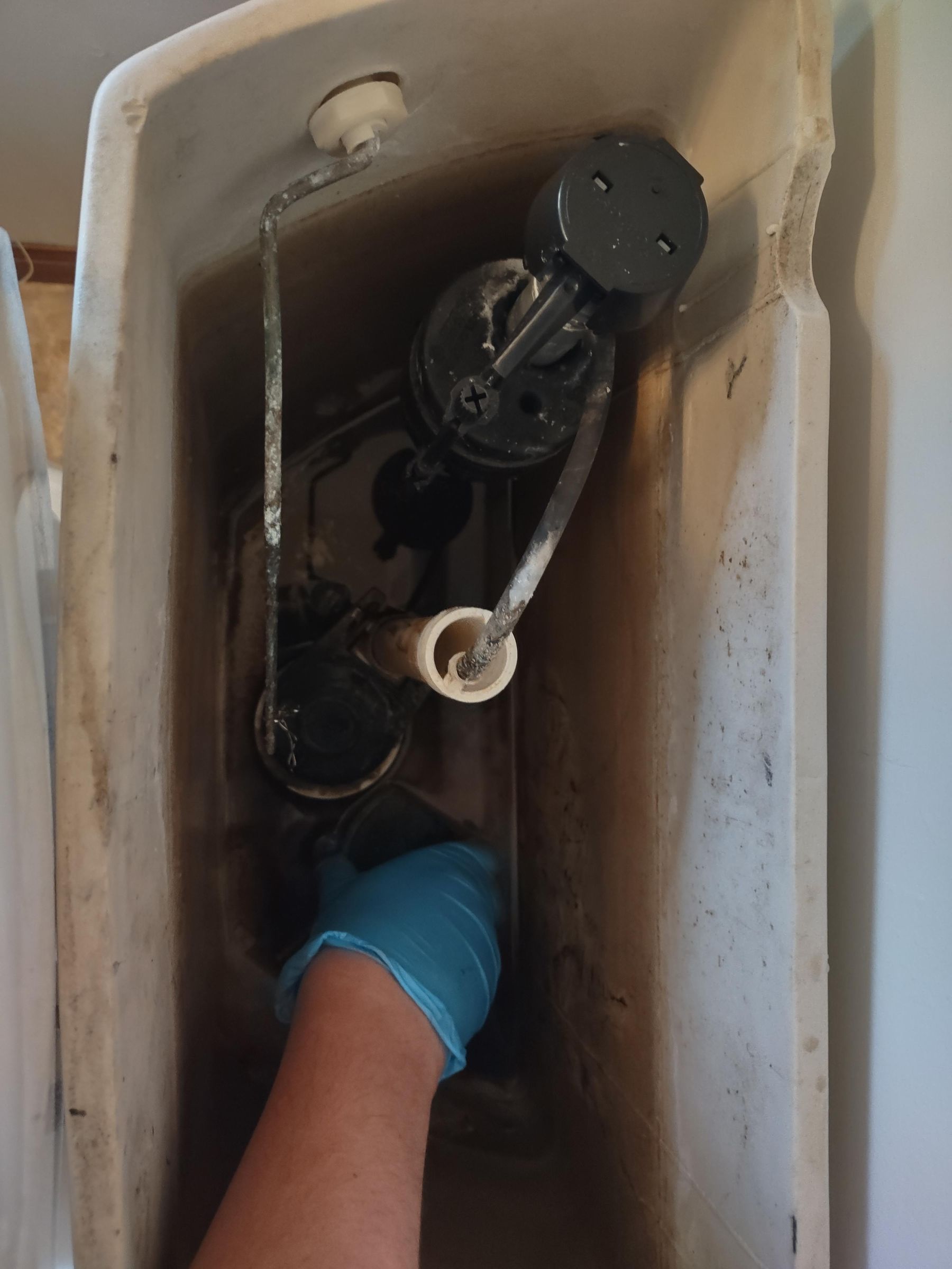 Fix a Toilet Tank Loose Handle, Discolored Water, and High Water Level