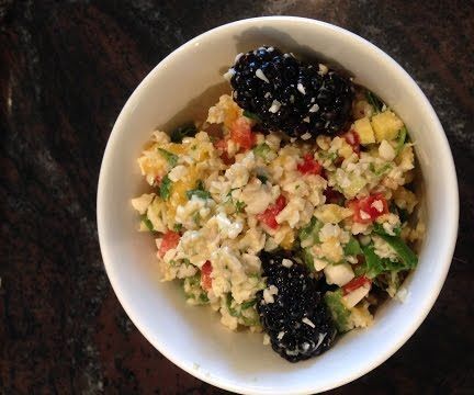 Raw Blackberry Mango and Almond Salad