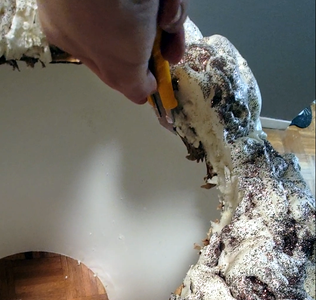 Cutting a Hole in the Cardboard Top