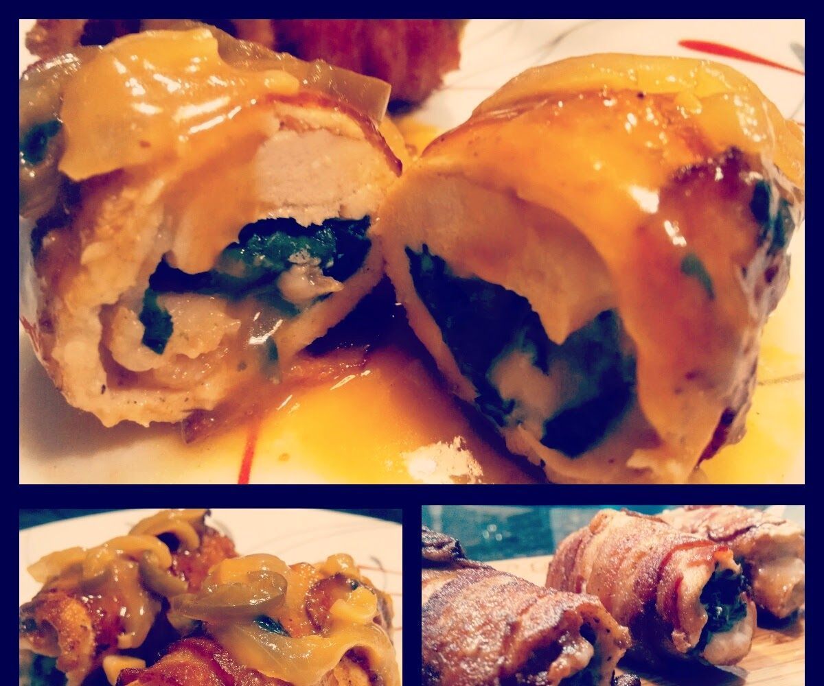 Spicy Orange Glazed Bacon Wrapped Chicken