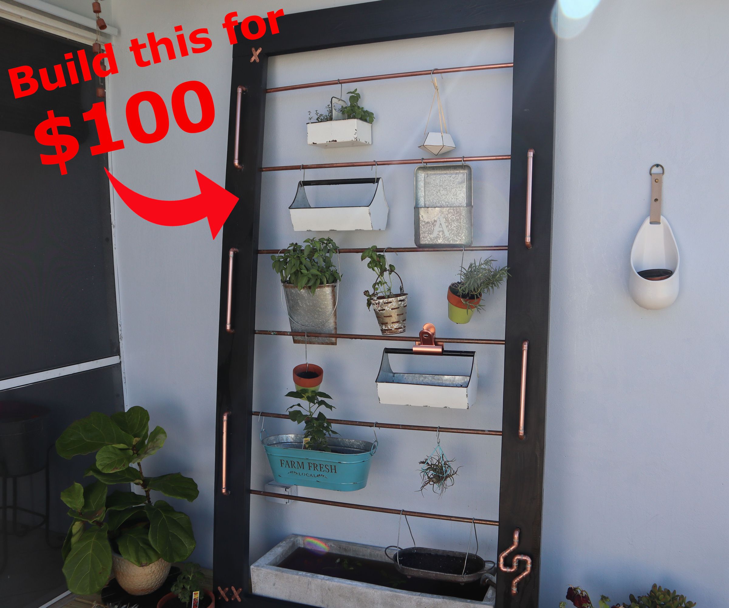 My $100 Vertical Self Watering Herb Garden