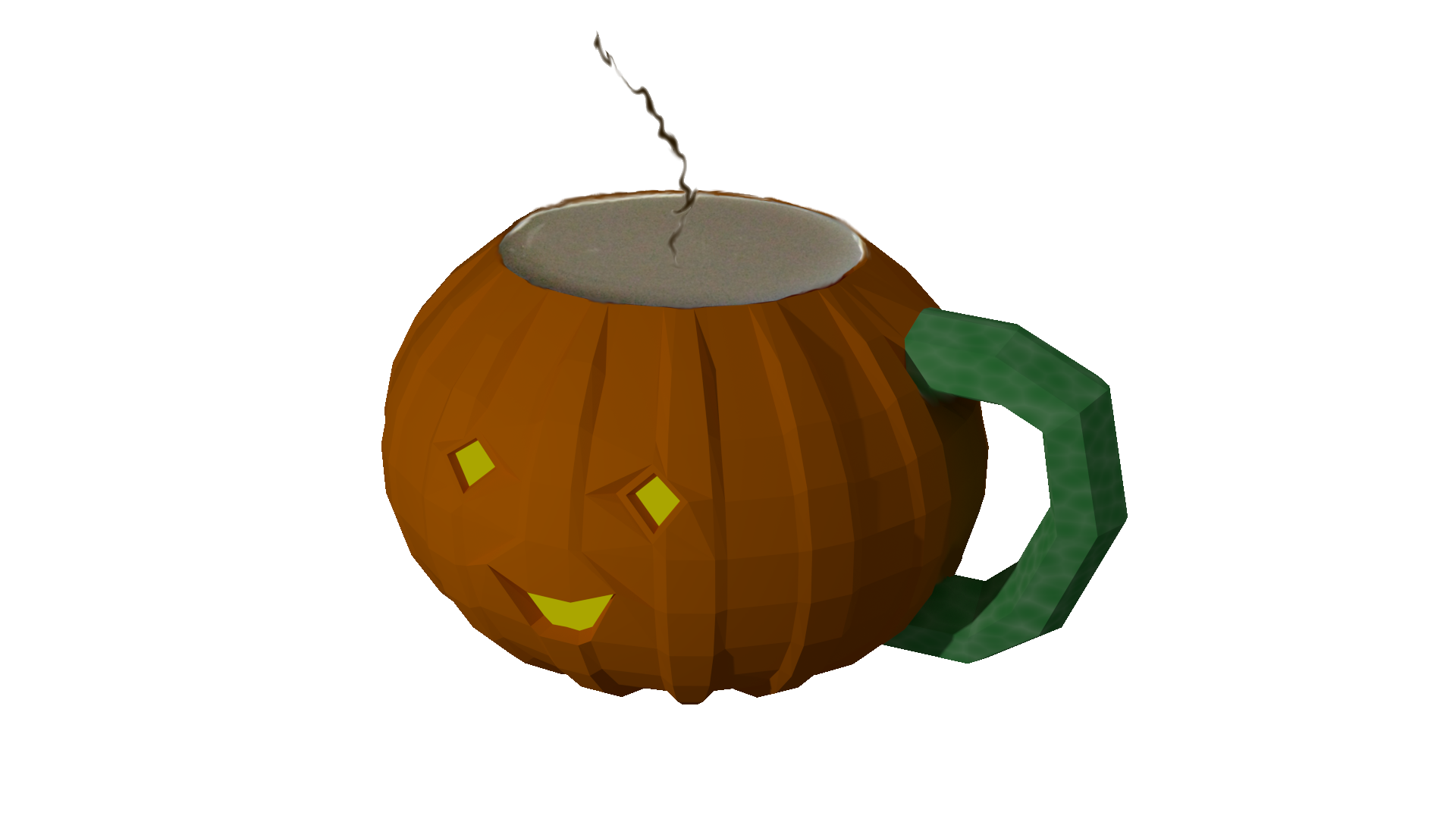 3D Jack-O'-Lantern Coffee Cup in Blender