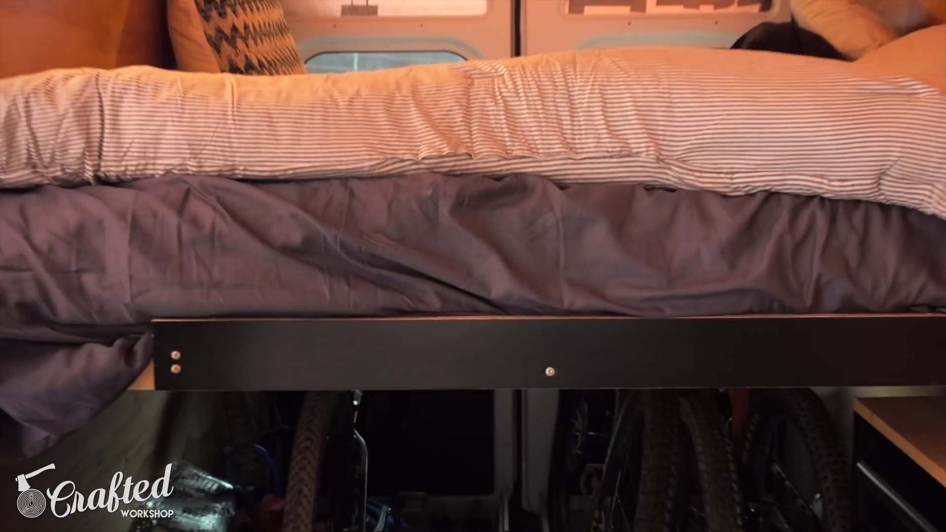 DIY Camper Van Conversion Bed Build, Bed Converts to a Couch! VANLIFE