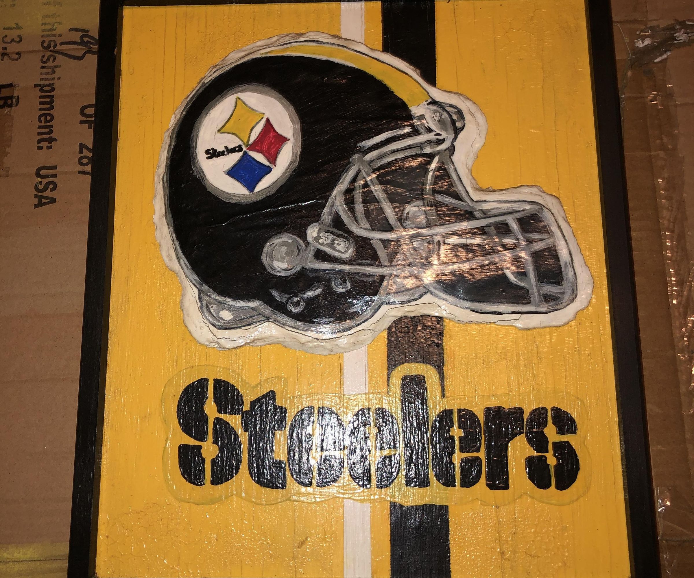 Wooden Steeler's Sign