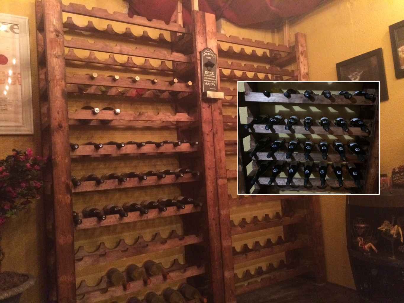 Attaching wine rack to discount wall