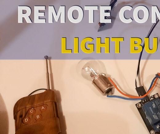 Arduino Turn 12V Bulb Light With 433MHz RF Remote Control and Relay