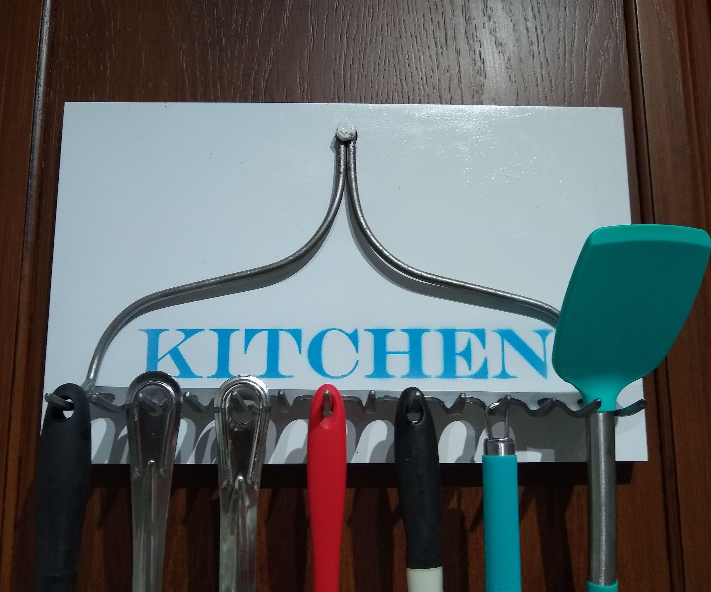 Recycled Rake Utensil Hanger