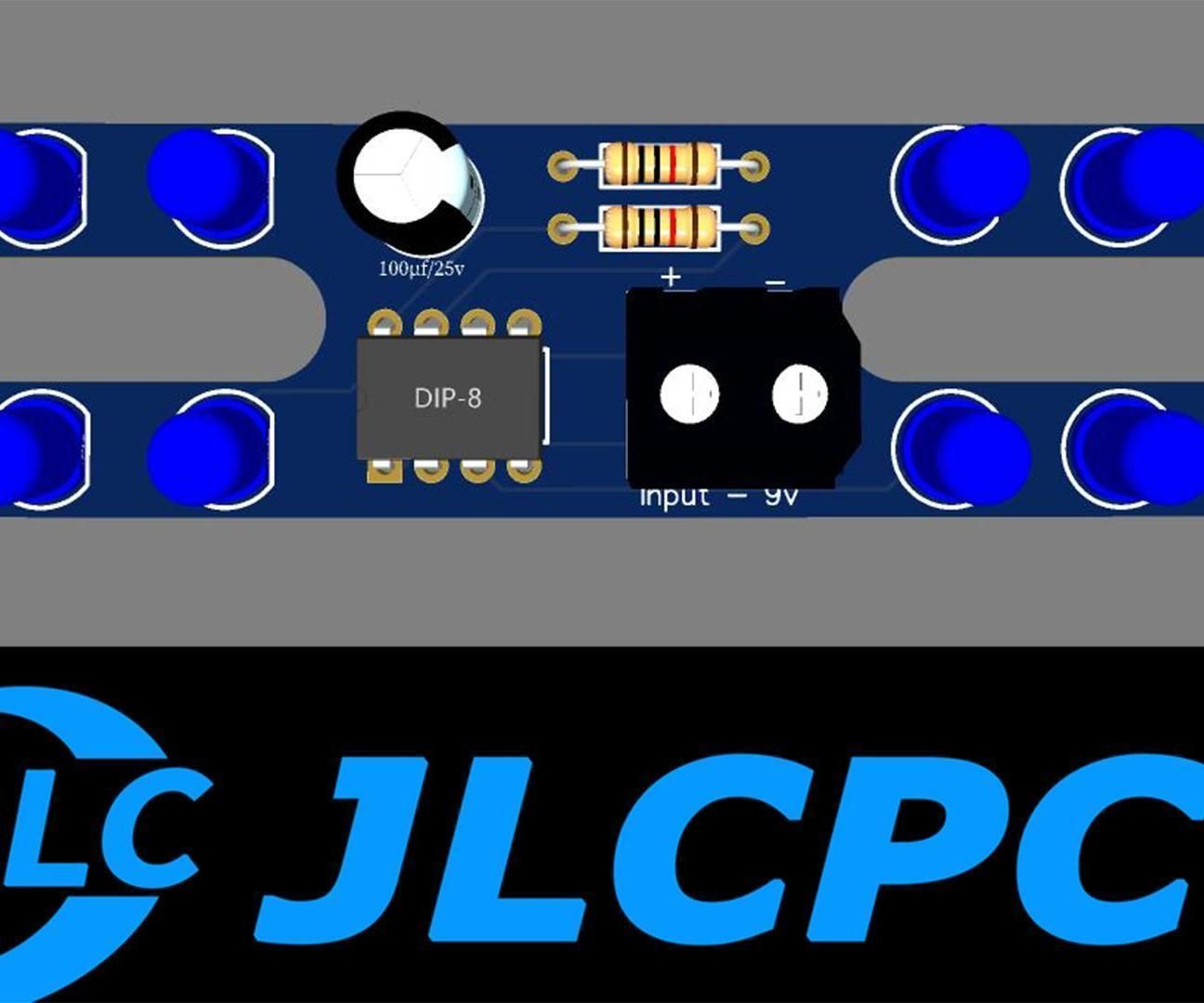 NE-555 Make LED Flashlight Circuit