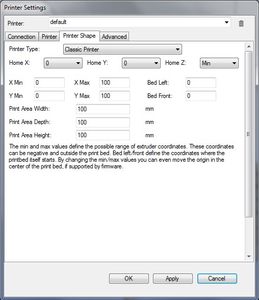 Printer Settings - "Printer Shape"