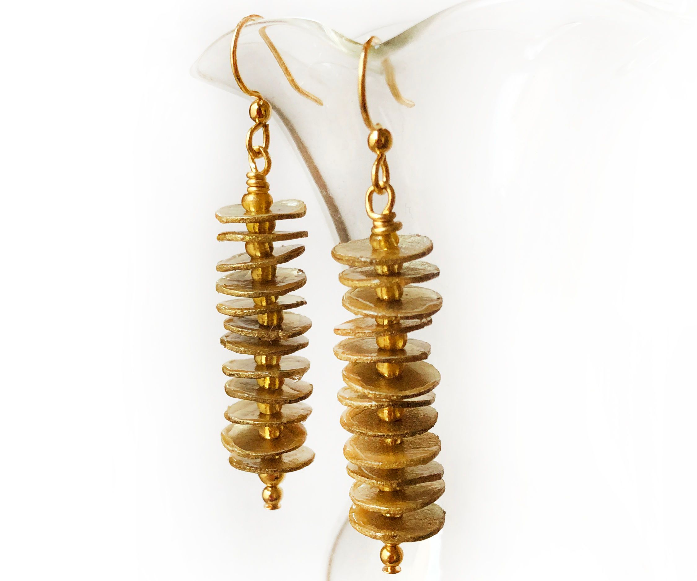 Faux Gold Cardboard Earrings 