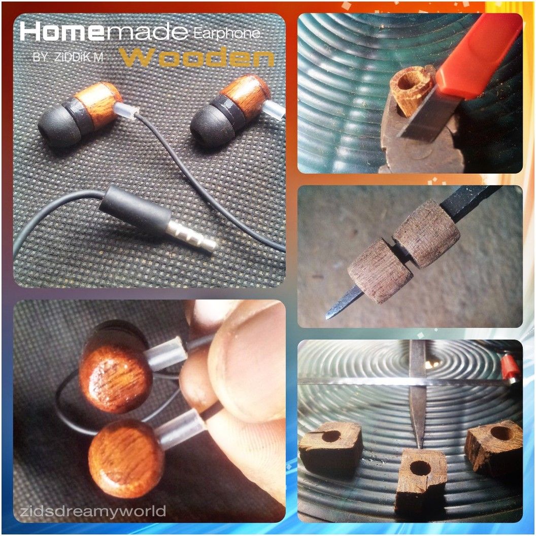 Home Made Wooden Earphones