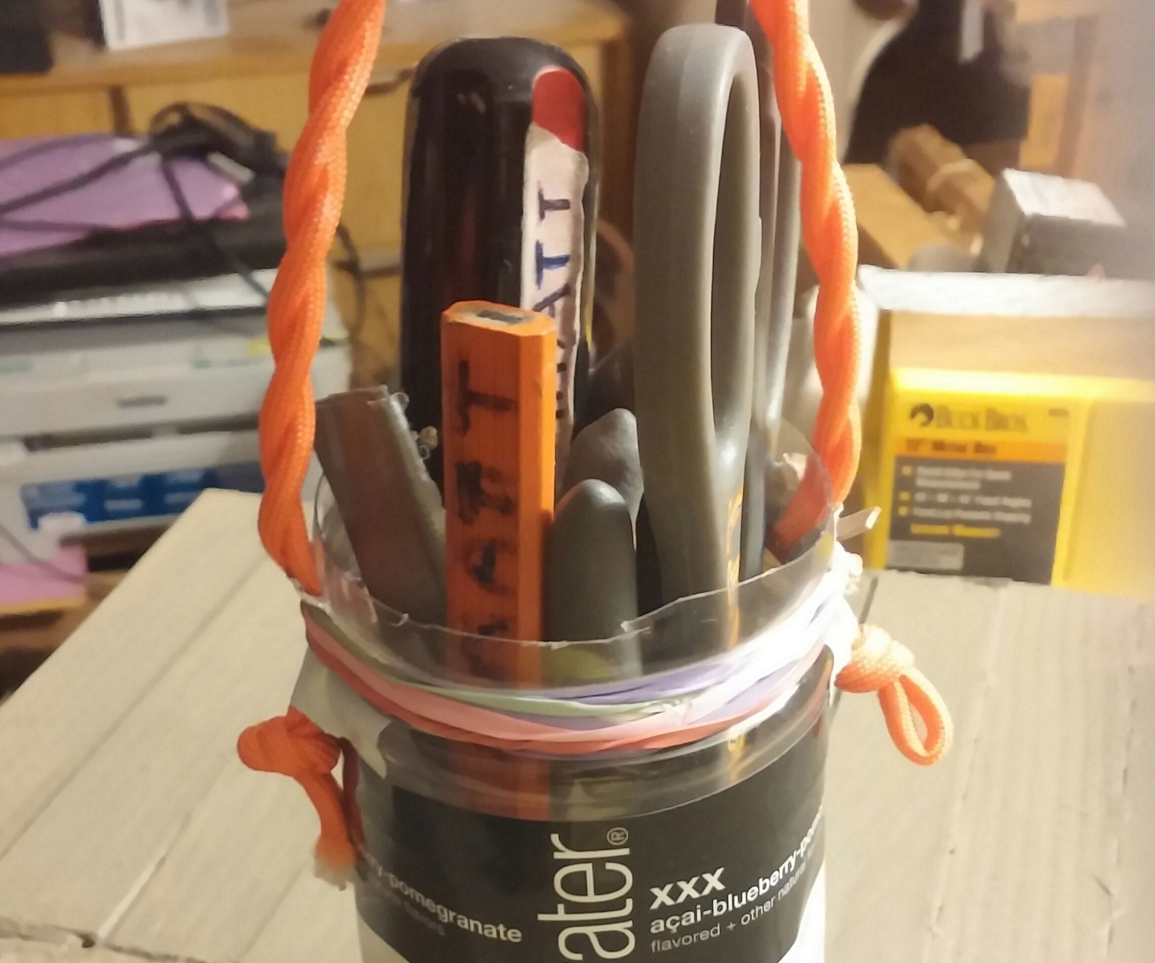 Tool Holder/Tote From 20 Oz. Vitamin Water Bottle