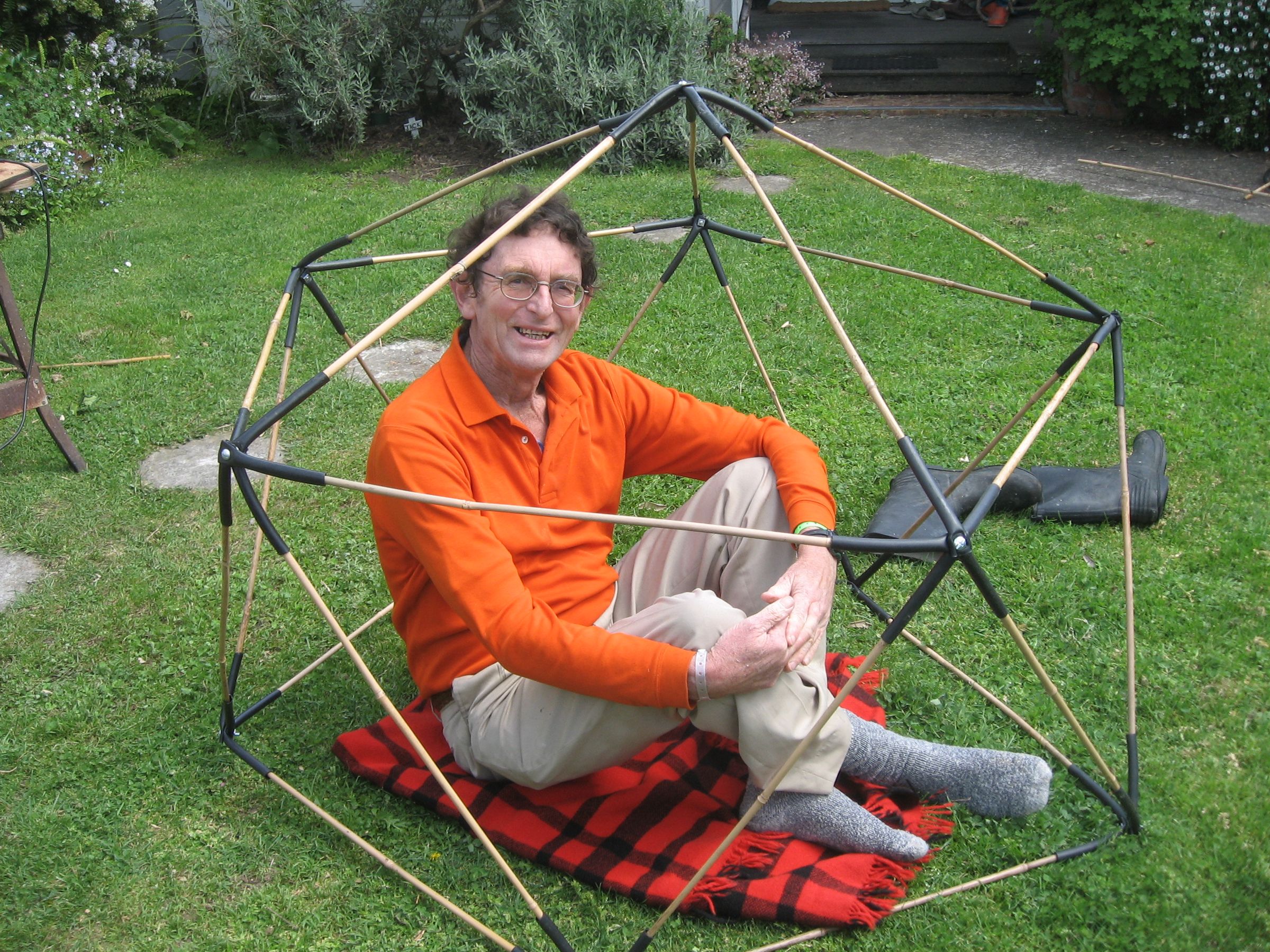 Kid friendly bamboo geodesic dome