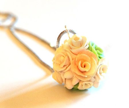 Polymer Clay Flower Ball Pendant