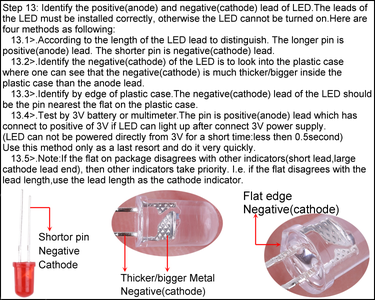 Identify the Positive and Negative Lead of LED.