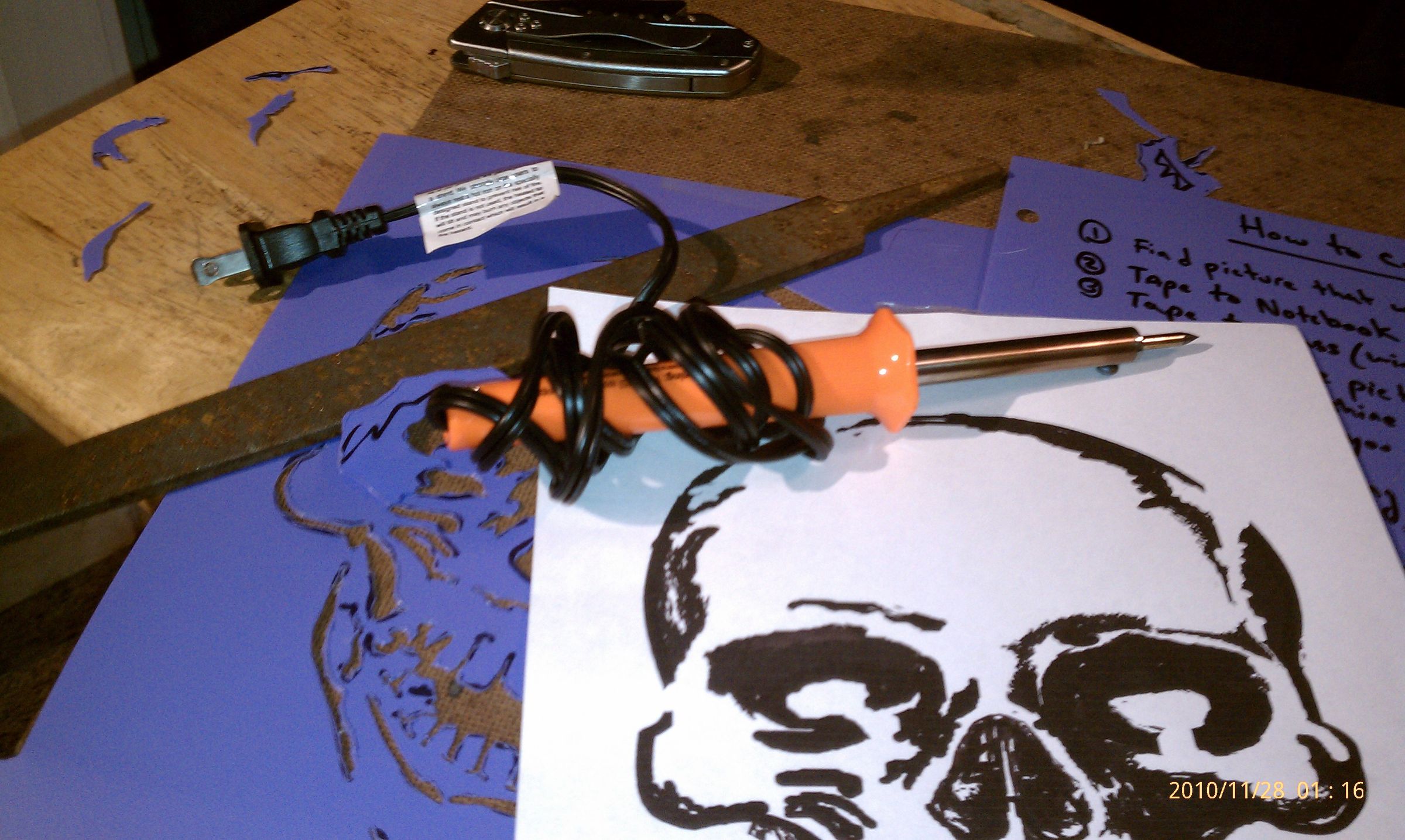 AIRBRUSH STENCILS MADE EASY WITH a SOLDERING IRON