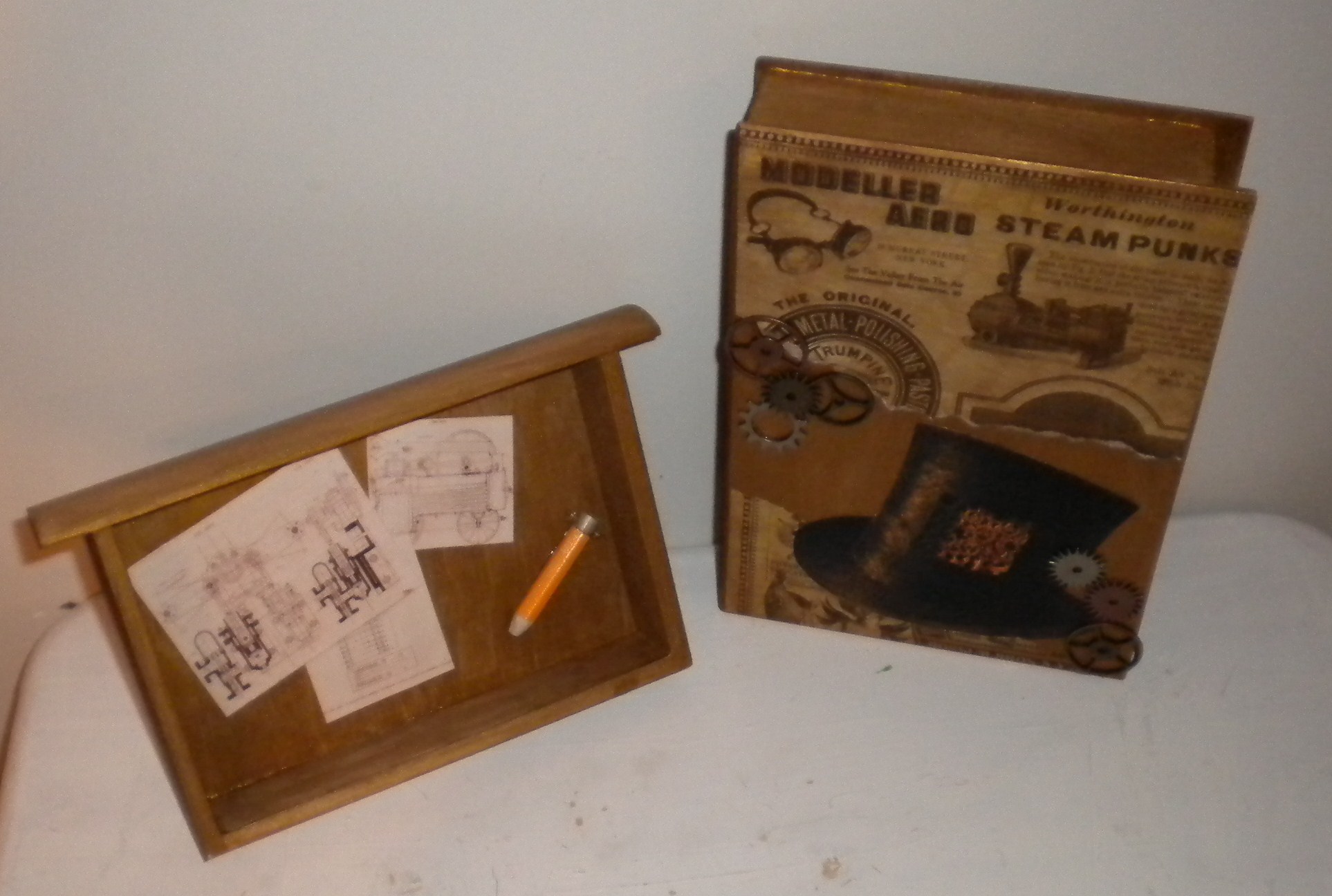 Steampunk Wooden Book