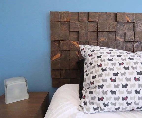 Removable Wood Block Headboard