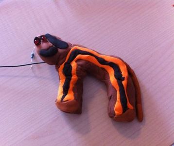 Clay Sculpture With LED Eyes