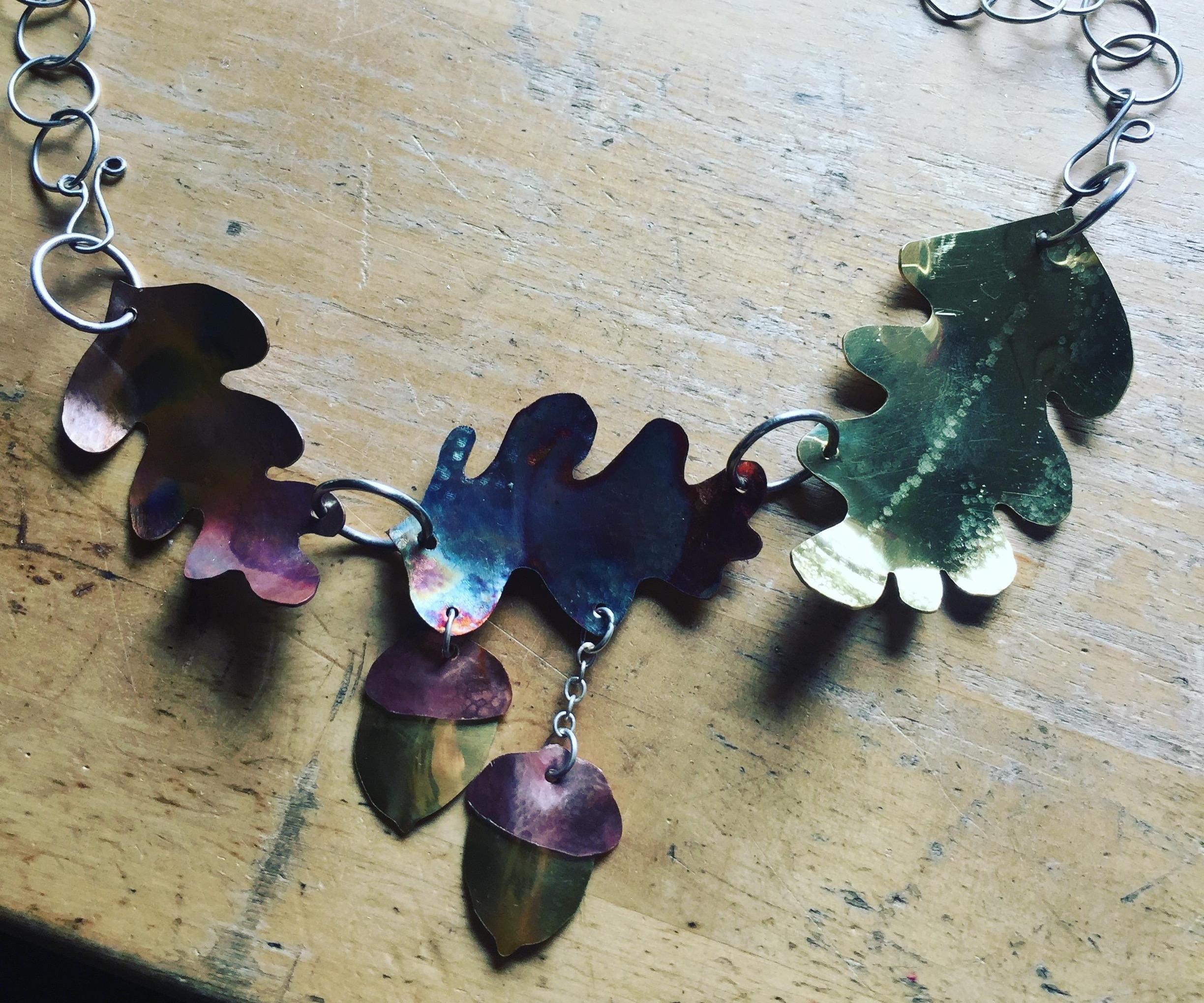 Oakleaf Necklace for a Woodland Wedding