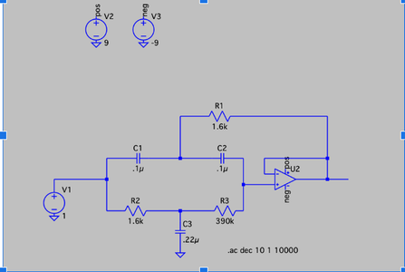 Create LTspice Schematic of Notch Filter