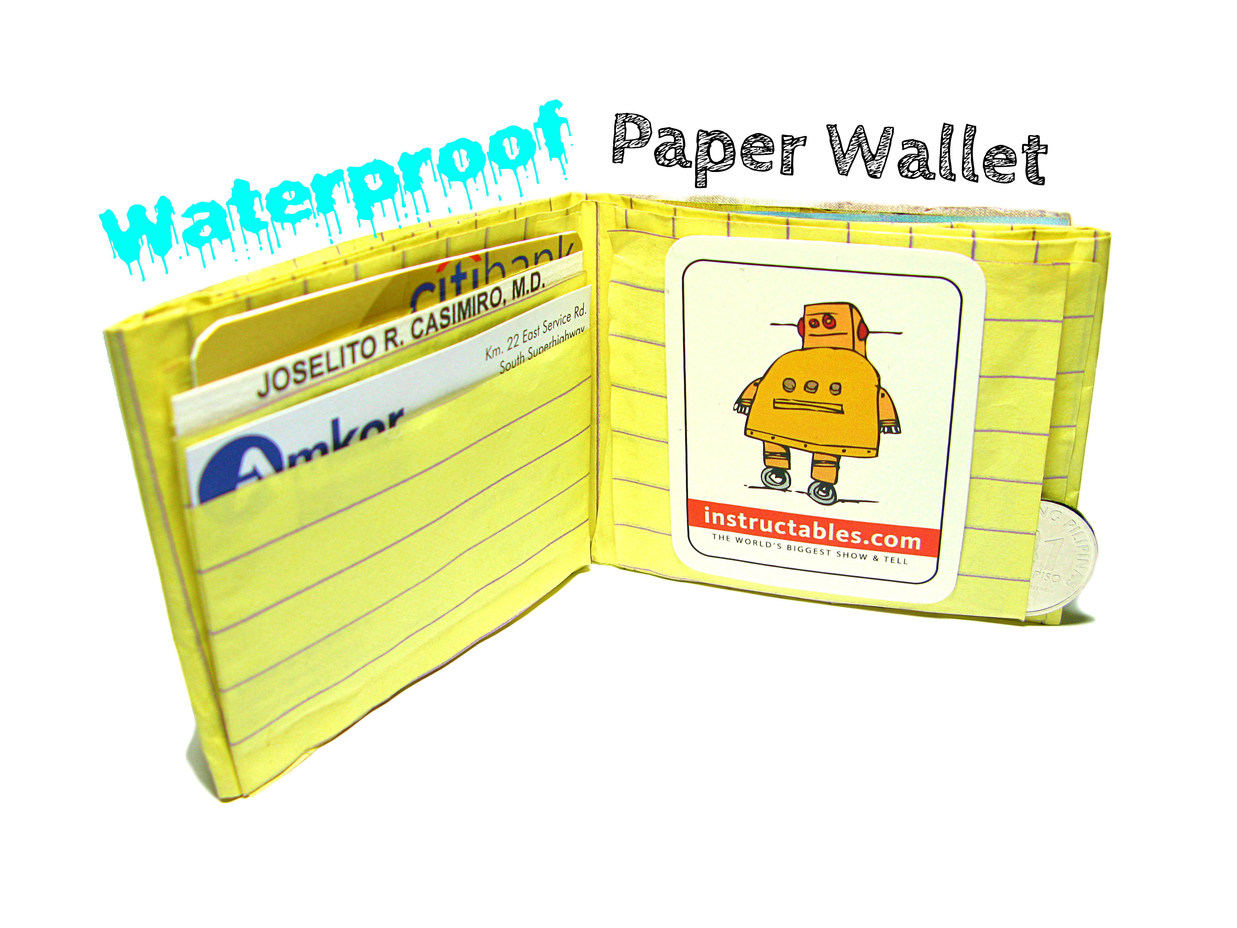 Waterproof Paper Wallet 8 Steps (with Pictures) Instructables