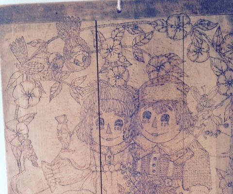 Raggedy Ann and Andy Wood Burn