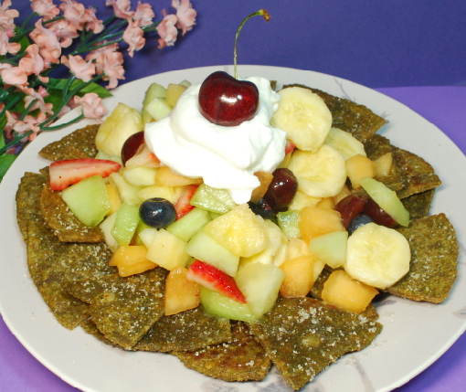 Homemade Green Tea Tortilla Chips With Fruit Salsa