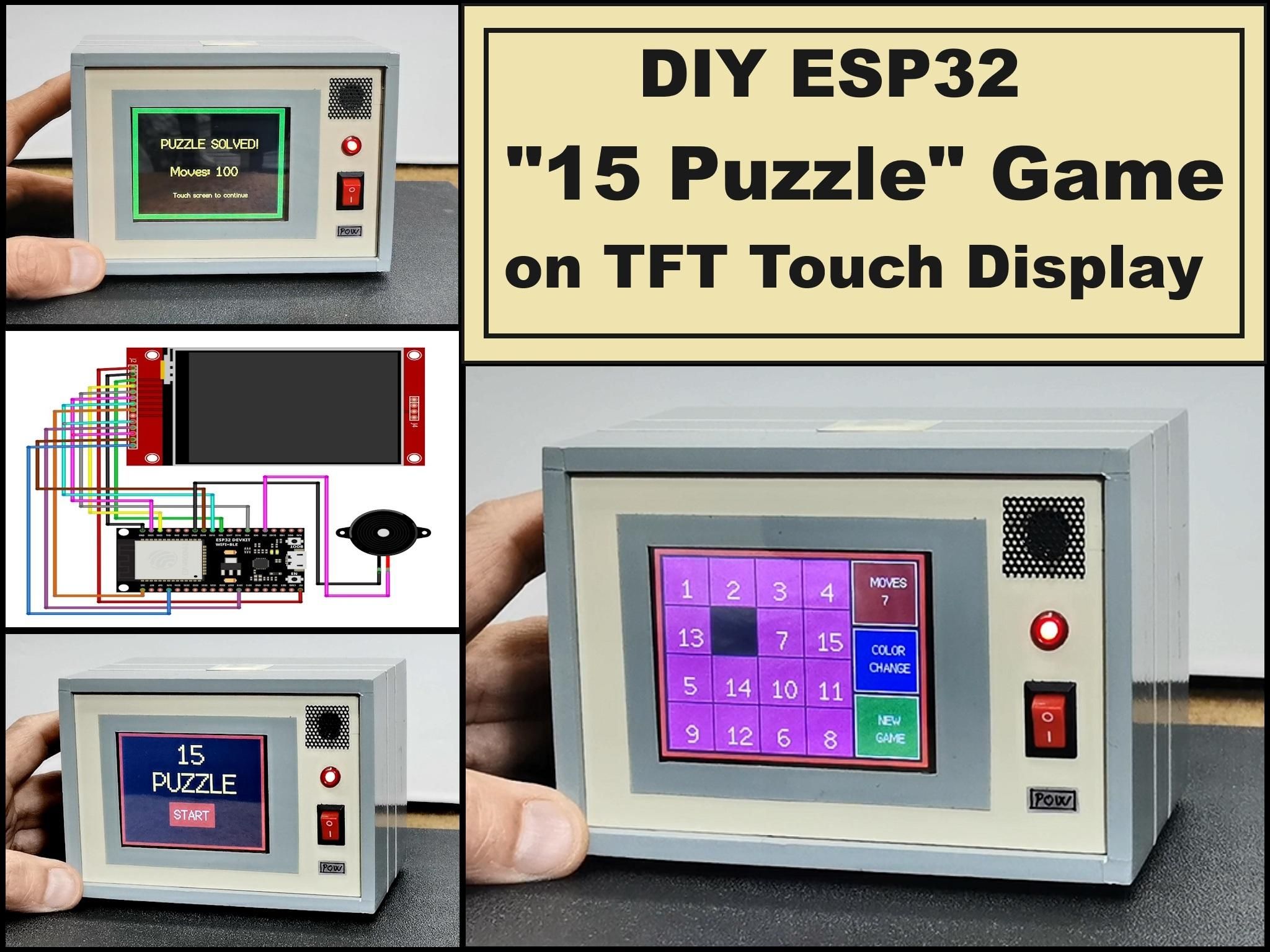 DIY ESP32 15 Puzzle Game on TFT Touch Dispaly : 4 Steps