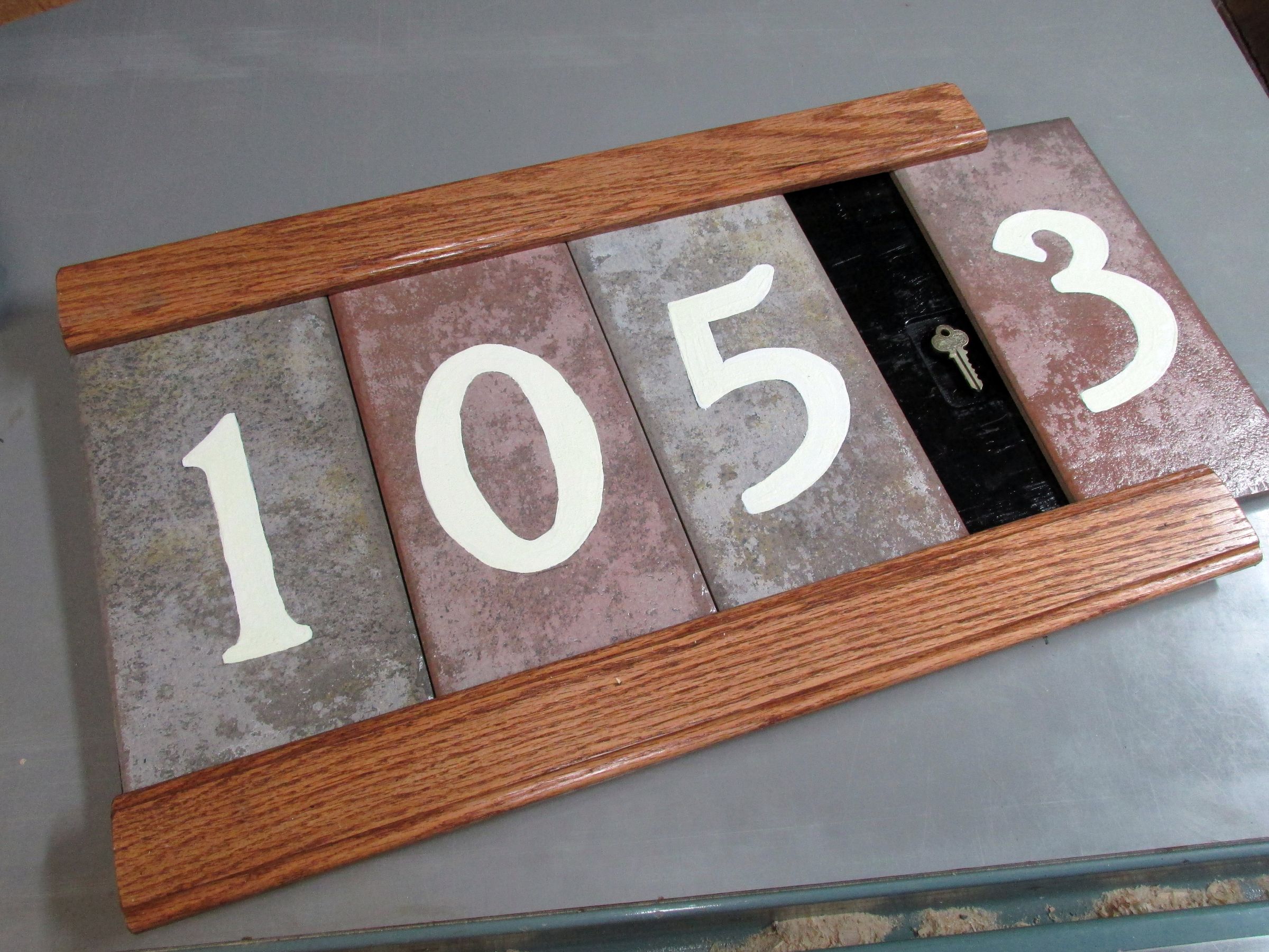 Hand Made Address Plaque With Glowing Numbers & Secret Compartment ...