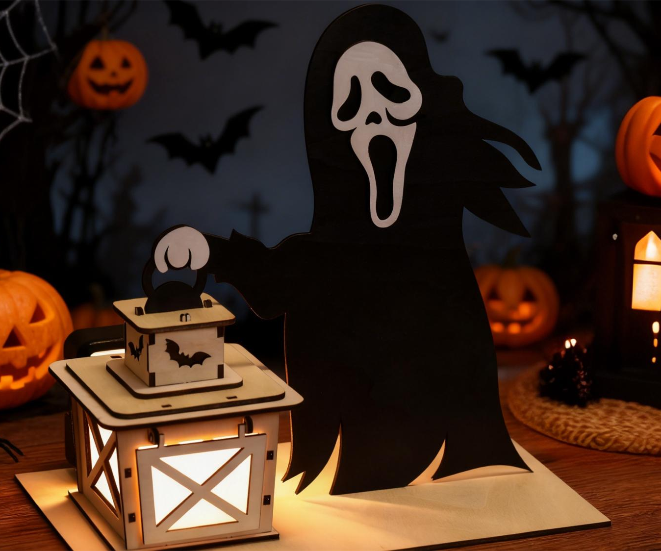 Glow Ghost Lantern | Laser Cut, Halloween, Desk Decor