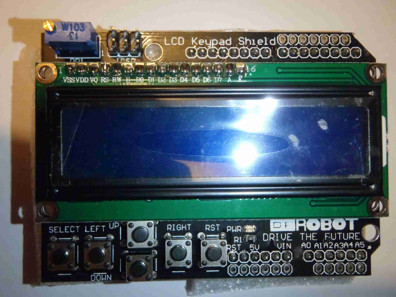1602 LCD Keypad Shield Module With I2C Backpack : 6 Steps - Instructables