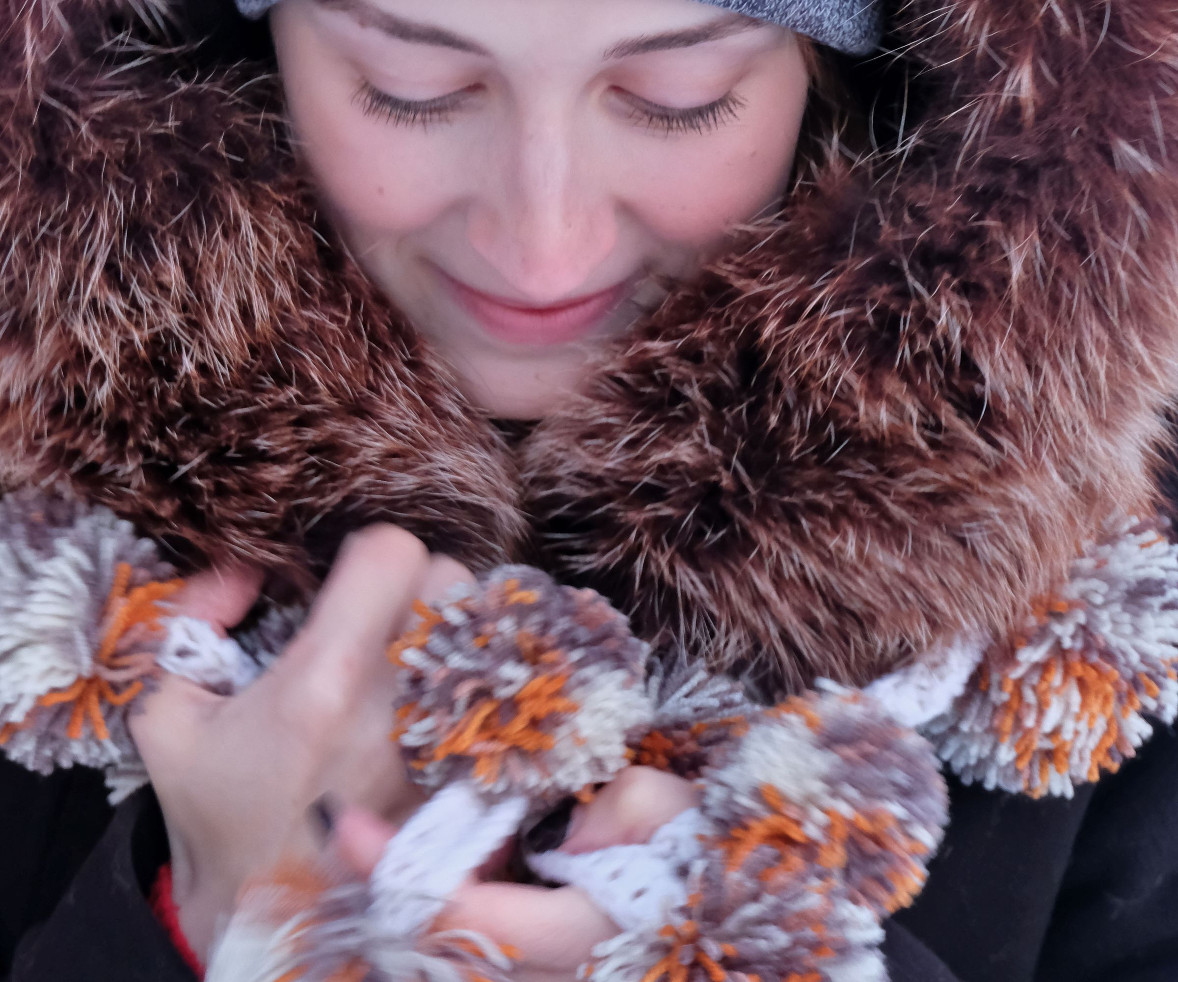 An Unusual Scarf From Pompoms