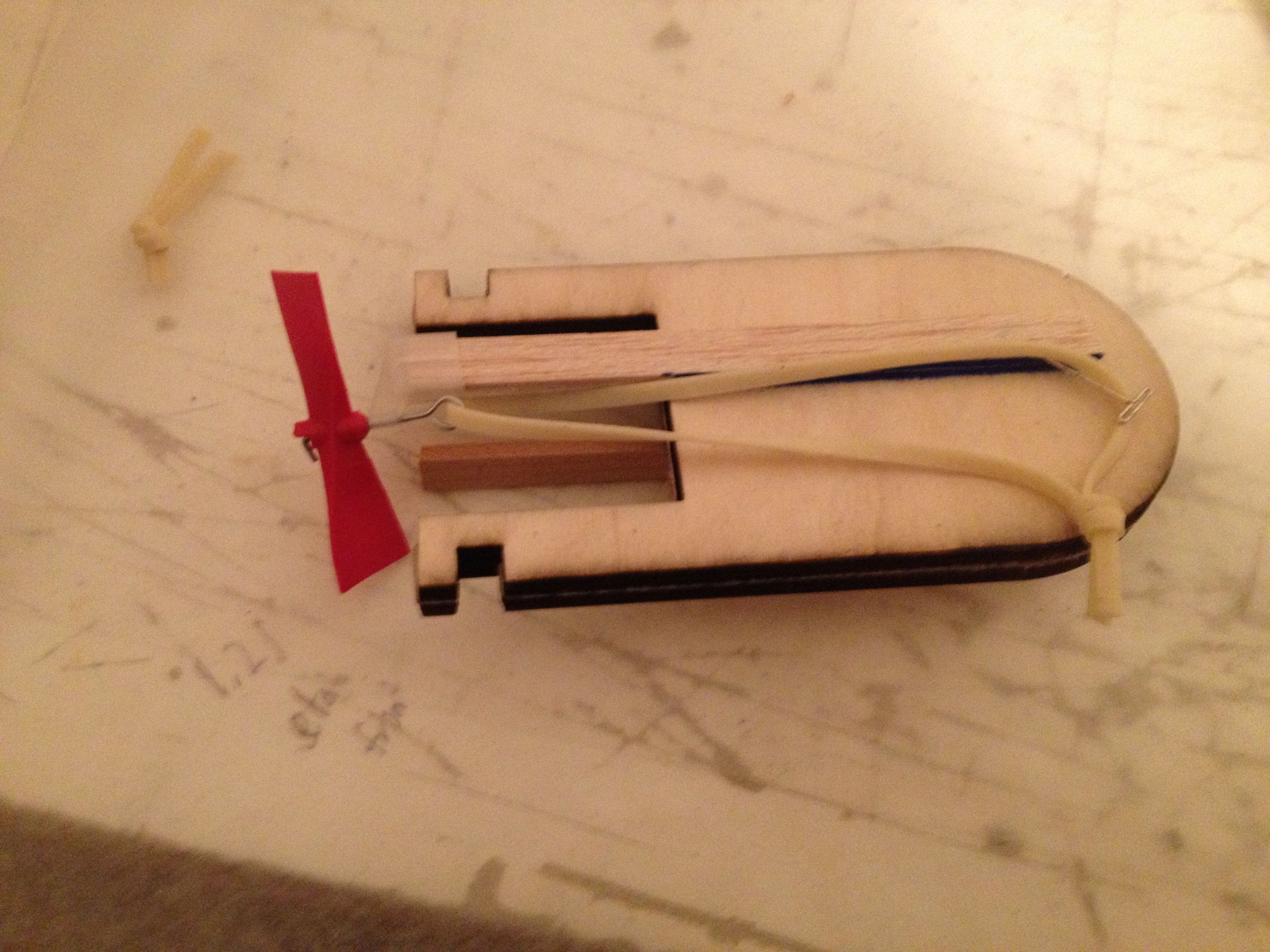 Rubber Powered Power Boat "I Made It at 7 Steps Instructables