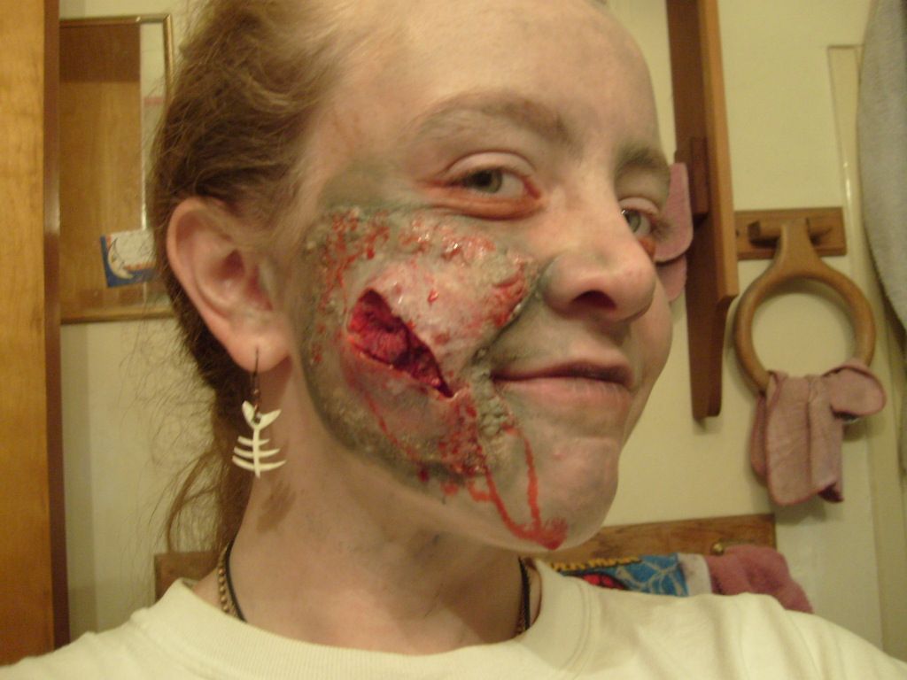 How to Make a Zombie Face Wound