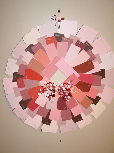 Paint Chip Valentine's Day Wreath
