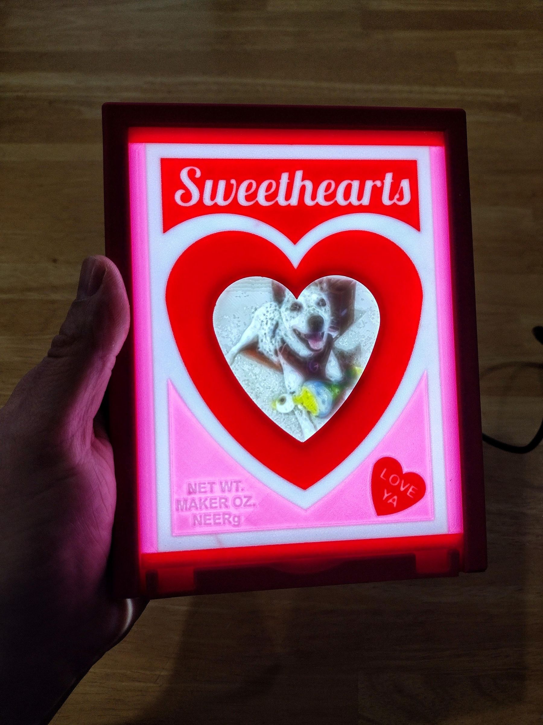 Sweethearts Candy Lightbox W/ Color Lithophane : 5 Steps (with