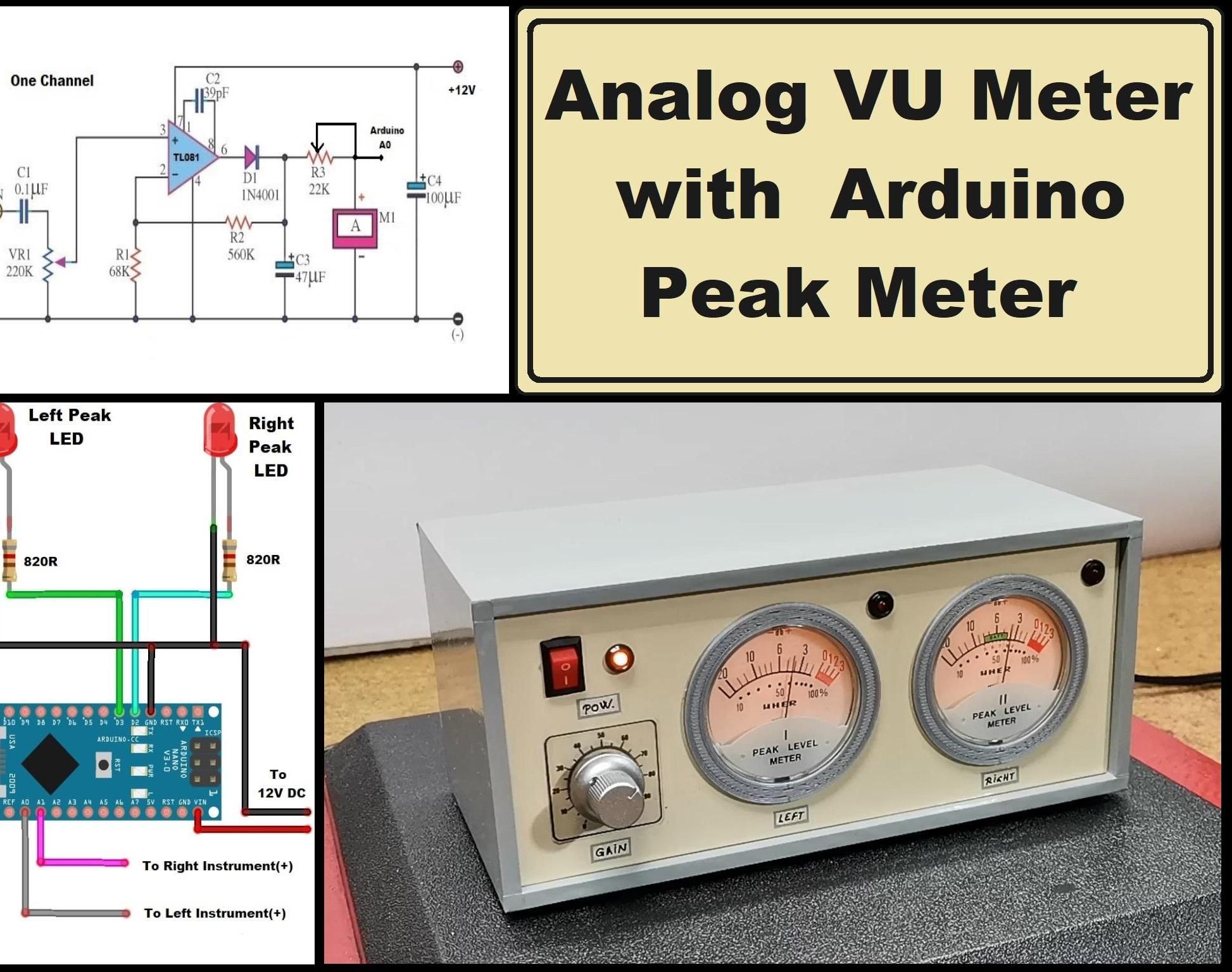 DIY Analog VU Meter With Arduino Peak Meter