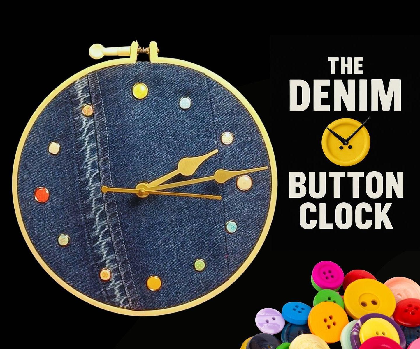 A Timeless Denim Button Clock