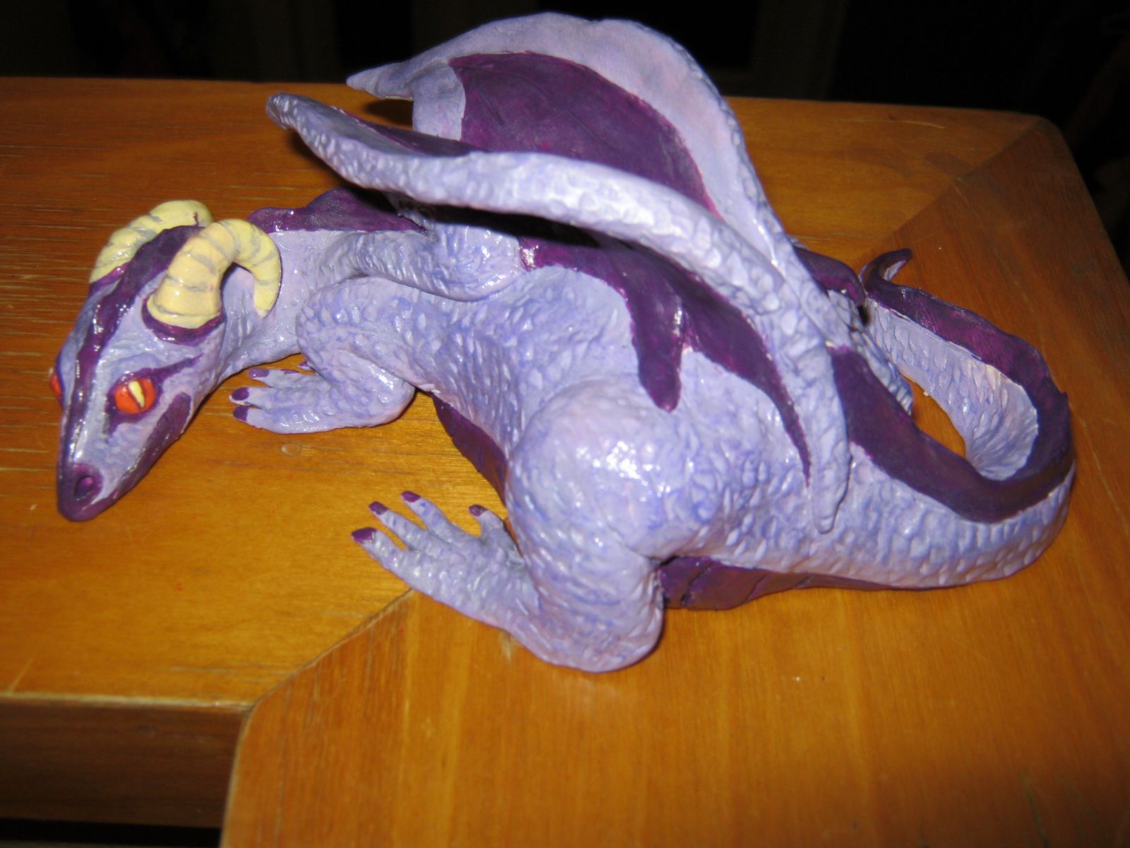 Sculpture of a Purple Dragon