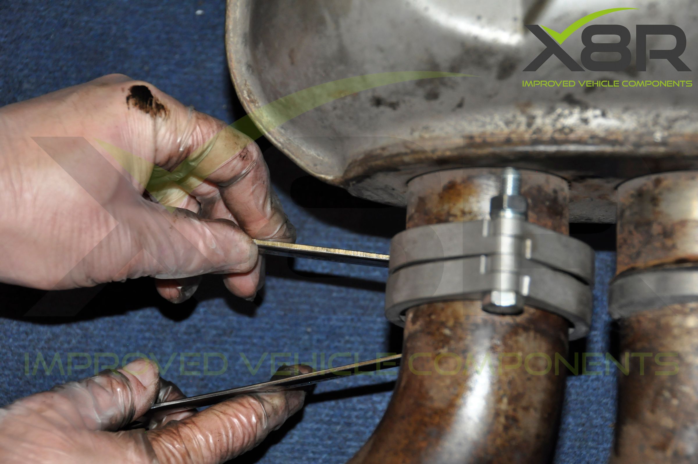 BMW E46 M3 Exhaust Muffler Back Box Flange Rusted Corroded Flanges