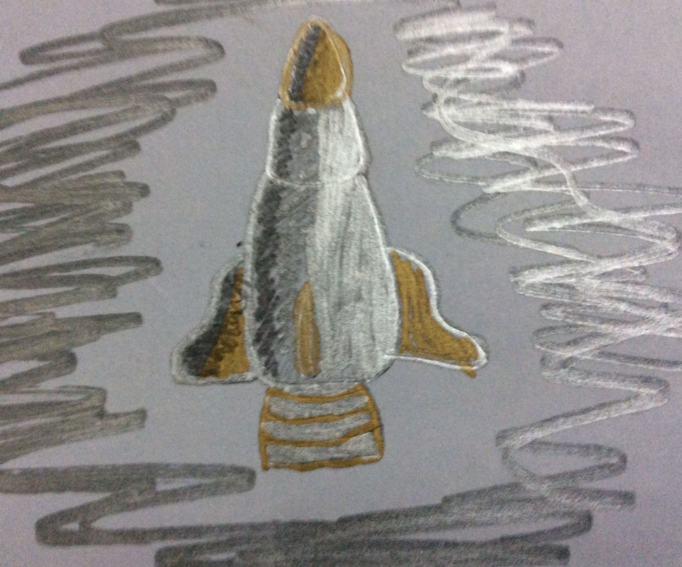 How to Draw a Metallic Rocket