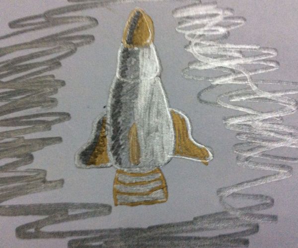 How to Draw a Metallic Rocket